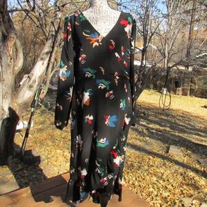The Limited Black Floral Long Sleeve Dress